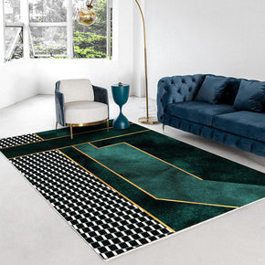 Green Modern Minimalist Geometric Pattern Rugs For Living Room Dining Room Bedroom 13