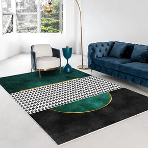 Green Modern Minimalist Geometric Pattern Rugs For Living Room Dining Room Bedroom 14
