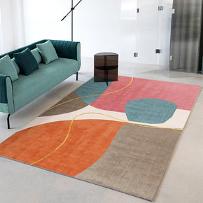 Simple Abstract Geometric Color Block Pattern Rugs For Living Room Dining Room Bedroom 01