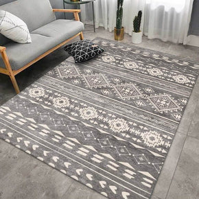 Simple Grey Moroccan Pattern Printed Rugs for Living Room Hall Dining Room Office