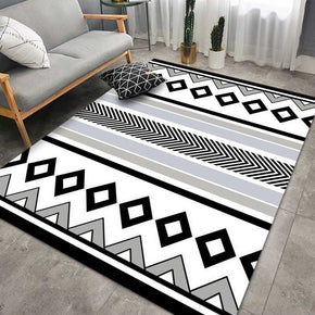 Black Lines Moroccan Pattern Simple Printed Rugs for Living Room Hall Dining Room Office