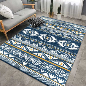 Blue Moroccan Pattern Simple Printed Rugs for Living Room Hall Dining Room Office