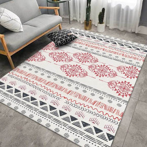 Red Moroccan Pattern Simple Printed Rugs for Living Room Hall Dining Room Office