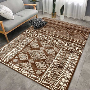 Moroccan Brown Simple Pattern Printed Rugs for Living Room Hall Dining Room Office