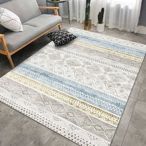 Moroccan Simple Pattern Light Blue Printed Rugs for Living Room Hall Dining Room Office