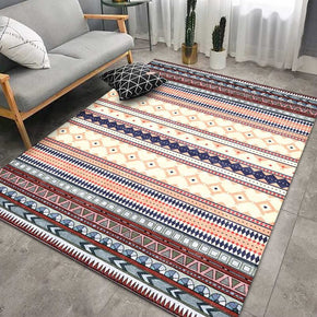 Moroccan Simple Pattern Retro Multicolor Printed Rugs for Living Room Hall Dining Room Office