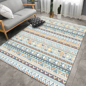 Green Blue Moroccan Pattern Minimalist Printed Rugs for Living Room Hall Dining Room Office