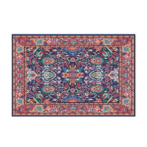 Blue Red Traditional Carpets Printed Polyester Area Rugs Floor Mat for Living Room Hall Office