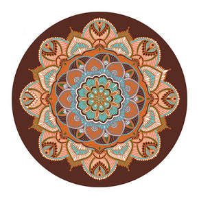 Brown Flower Pattern Round Area Rugs for Living Room Office Bedroom Office Hall