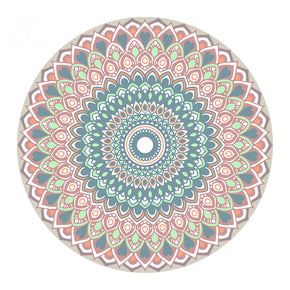 Round Flower Pattern Multicolor Area Rugs for Living Room Office Office Hall