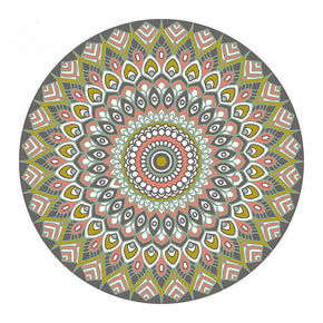 Round Flower Green Pattern Bohemian Area Rugs for Living Room Office Office Hall
