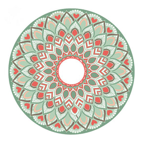 Green Love Ring Pattern Round Flower Area Rugs for Living Room Office Office Hall