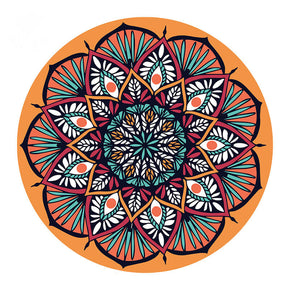 Orange Floral Pattern Round Area Rugs for Living Room Office Office Hall