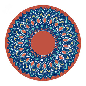 Floral Round Blue Vintage Pattern Rugs for Office Living Room Office Hall