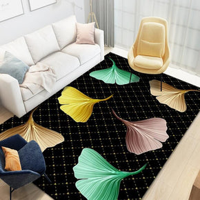 Simple Ginkgo Leaves Pattern Modern Botanical Rugs for Living Room Hall Dining Room Office 01