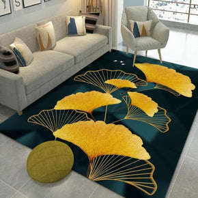 Simple Ginkgo Leaves Pattern Modern Botanical Rugs for Living Room Hall Dining Room Office 03