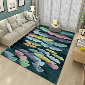 Simple Ginkgo Leaves Pattern Modern Botanical Rugs for Living Room Hall Dining Room Office 06