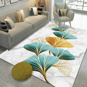 Simple Ginkgo Leaves Pattern Modern Botanical Rugs for Living Room Hall Dining Room Office 07
