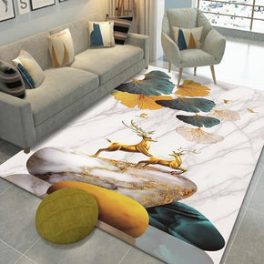 Simple Ginkgo Leaves Pattern Modern Botanical Rugs for Living Room Hall Dining Room Office 13