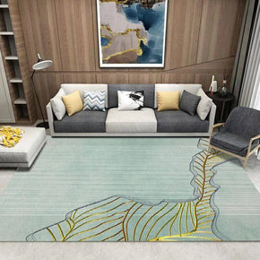 Abstract Fishnet Lines Patterned Modern Green Polyester Carpets Area Rugs for Hall Living Room