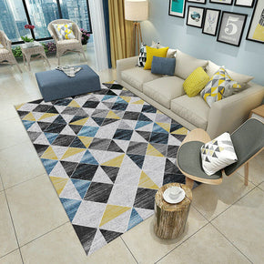 Four-color Small Triangle Patterned Modern Geometric Polyester Carpets Area Rugs for Living Room Bedroom Hall