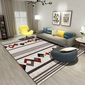 Simple Diamond Patterned Modern Geometric Polyester Carpets Area Rugs for Living Room Bedroom Hall