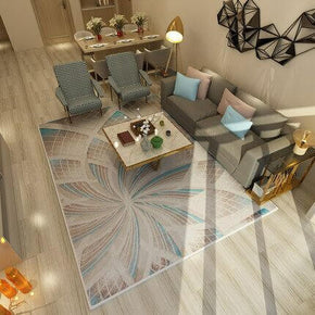 Geometric Flower Patterned Modern Polyester Carpets Area Rugs for Living Room Bedroom Hall