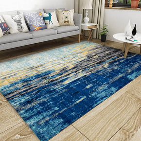 Blue Gradient Abstract Modern Polyester Carpets Area Rugs for Living Room Bedroom Hall