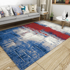 Blue Red Gradient Abstract Modern Polyester Carpets Area Rugs for Living Room Bedroom Hall