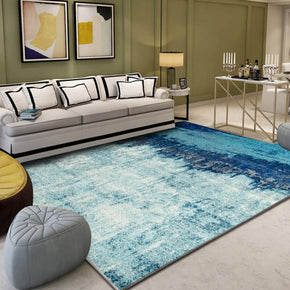Simply Blue Gradient Pattern Modern Polyester Carpets Area Rugs for Living Room Bedroom Hall