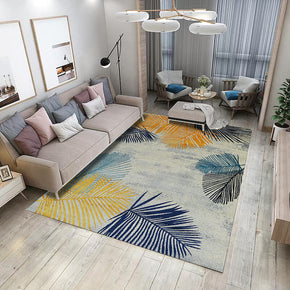 Three-color Leaves Pattern Modern Polyester Carpets Area Rugs for Living Room Bedroom Hall