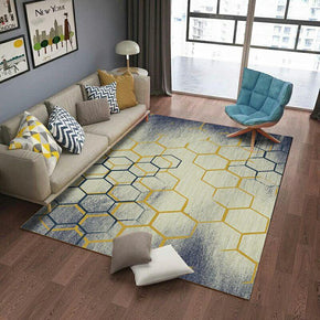 Simple Hexagon Pattern Modern Geometric Polyester Carpets Area Rugs for Living Room Bedroom Hall