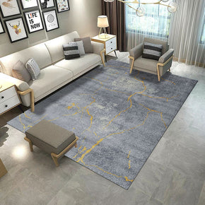 Yellow Lines Pattern Modern Gray Polyester Carpets Area Rugs for Living Room Bedroom Hall