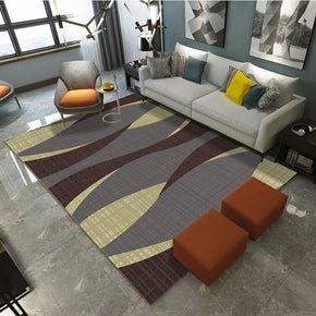 Three-color Crossed Stripes Pattern Modern Polyester Carpets Area Rugs for Living Room Bedroom Hall