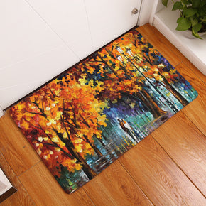 Oil Painting Landscape Printed Patterned Entryway Doormat Rugs Kitchen Bathroom Anti-slip Mats 03