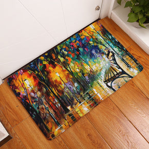 Oil Painting Landscape Printed Patterned Entryway Doormat Rugs Kitchen Bathroom Anti-slip Mats 04