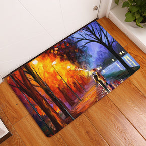 Oil Painting Landscape Printed Patterned Entryway Doormat Rugs Kitchen Bathroom Anti-slip Mats 07