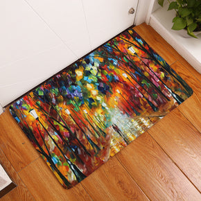 Oil Painting Landscape Printed Patterned Entryway Doormat Rugs Kitchen Bathroom Anti-slip Mats 08