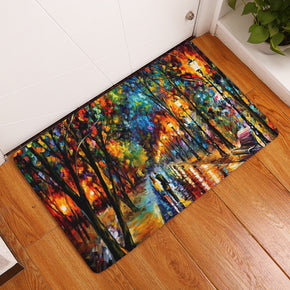Oil Painting Landscape Printed Patterned Entryway Doormat Rugs Kitchen Bathroom Anti-slip Mats 09