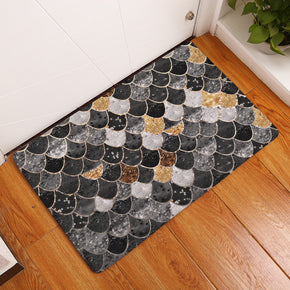 Black Sequins Patterned Entryway Doormat Rugs Kitchen Bathroom Anti-slip Mats