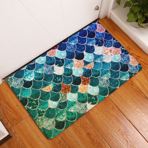 Blue Green Sequins Patterned Entryway Doormat Rugs Kitchen Bathroom Anti-slip Mats
