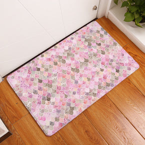 Peach Powder Sequins Patterned Entryway Doormat Rugs Kitchen Bathroom Anti-slip Mats