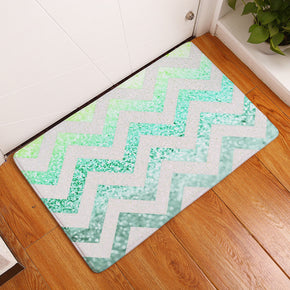 Yellow Green Corrugated Lines Sequins Patterned Entryway Doormat Rugs Kitchen Bathroom Anti-slip Mats