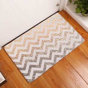 Brown Grey Corrugated Lines Sequins Patterned Entryway Doormat Rugs Kitchen Bathroom Anti-slip Mats