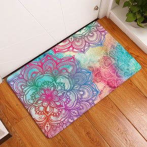 Colourful Geometric Flower Printed Patterned Entryway Doormat Rugs Kitchen Bathroom Anti-slip Mats
