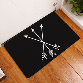 Black Crossed Arrow Patterned Entryway Doormat Rugs Kitchen Bathroom Anti-slip Mats