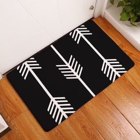White Arrow Patterned Black Entryway Doormat Rugs Kitchen Bathroom Anti-slip Mats