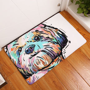 Cute Colourful Dog Pattern Entryway Doormat Rugs Kitchen Bathroom Anti-slip Mats 03