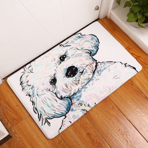 Cute Colourful Dog Pattern Entryway Doormat Rugs Kitchen Bathroom Anti-slip Mats 06