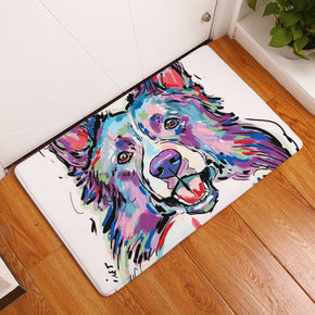Cute Colourful Dog Pattern Entryway Doormat Rugs Kitchen Bathroom Anti-slip Mats 07